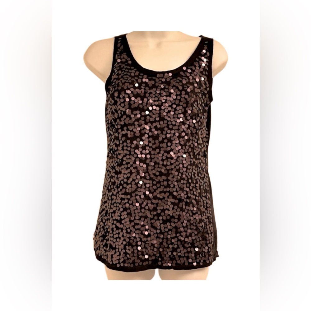 Eileen Fisher Sleeveless Sequin Tank Sweater _ Plum